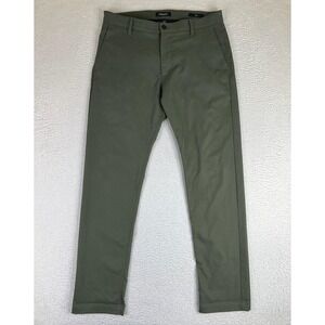 Proof Pants Mens 34x32 Green Slim Fit Stretch Microfiber Chino Travel Casual